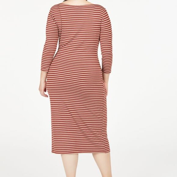 Boatneck Striped Midi Dress - Size XXL - Picture 3 of 8